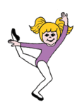 cartoon girl doing ballet